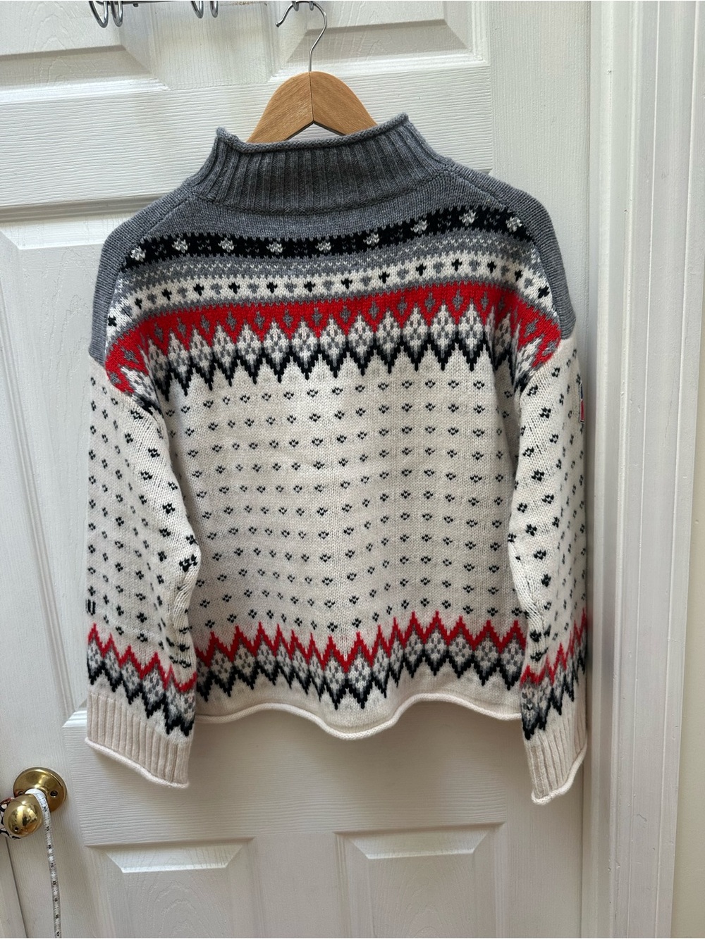 J Crew U.S. Ski & Snowboard Fair Isle Rollneck sweater vintage wool white red - Picture 11 of 11